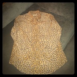 Equipment leopard print silk blouse